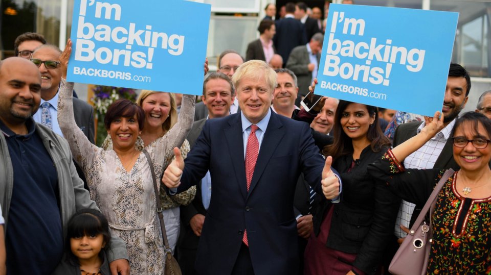 Boris Johnson se svými příznivci